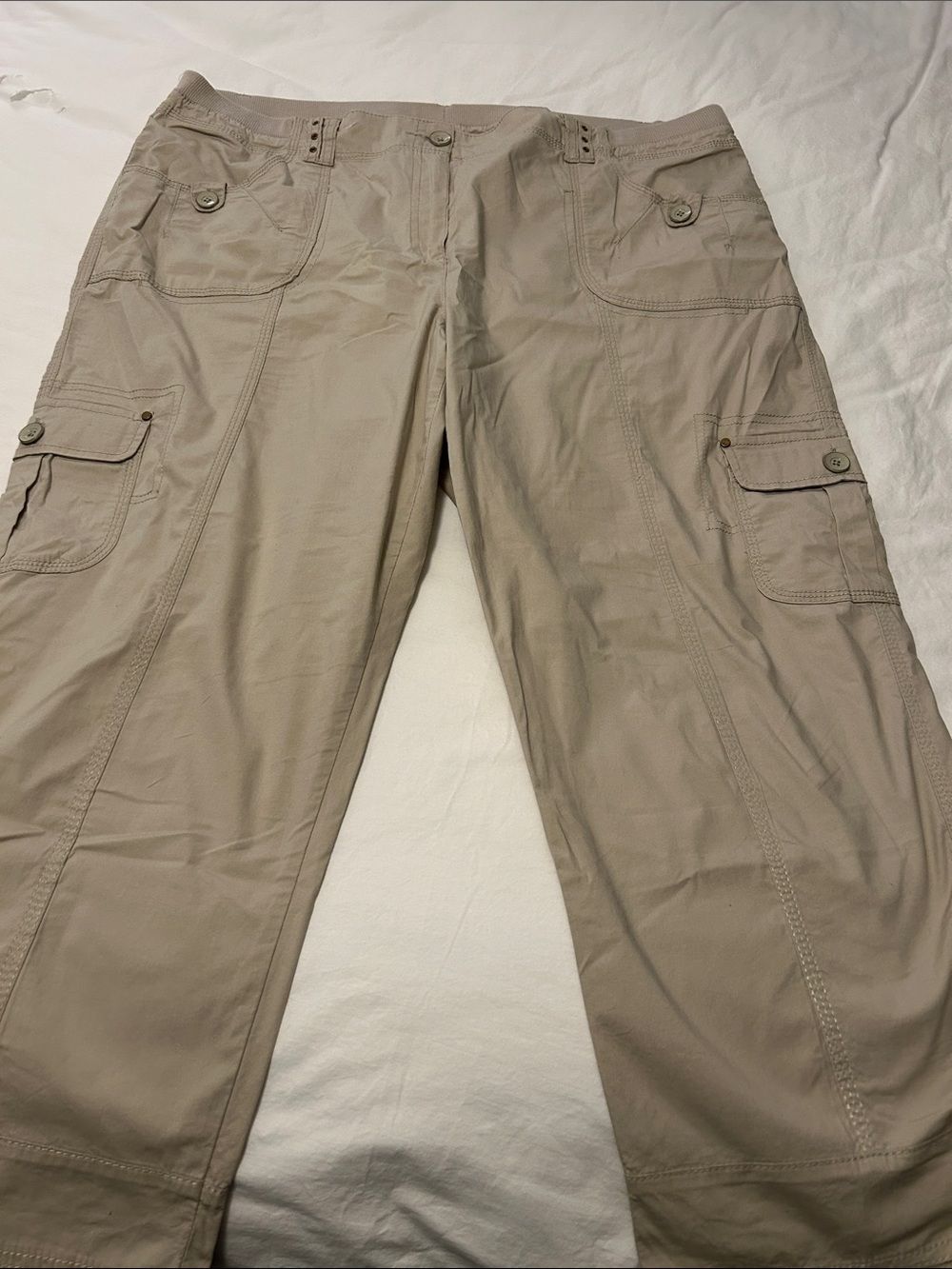 Chico's Utility Capris in Light Taupe